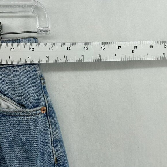 Topshop Jean Skirt Women's Sz 2 Blue Frayed Hem Mini High Rise Distressed Denim - Picture 3 of 11